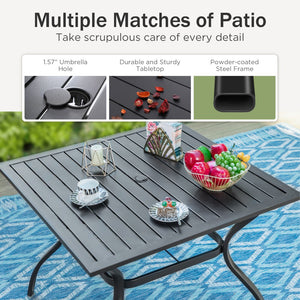 5-Piece Garden Dining Set with Stackable Chairs
