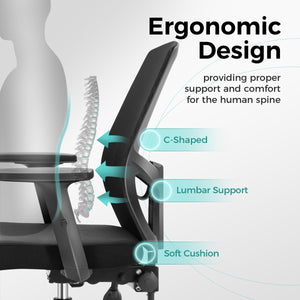 Ergonomic Mesh Office Chair with Adjustable Armrests & Lumbar Support