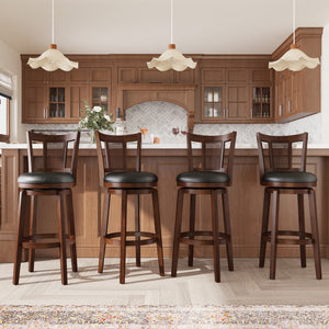 360-degree swivel wooden bar stools
Grid weave back upholstered counter stools for home kitchen bar