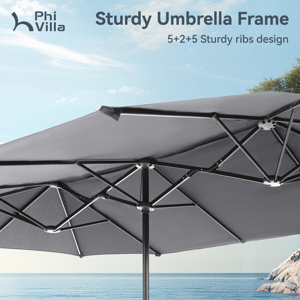 4m Large Double-Sided Garden Parasol