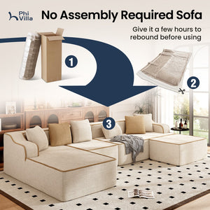 U Shaped Modular Sofa Large Boneless Couch Comfortable Living Room Seating