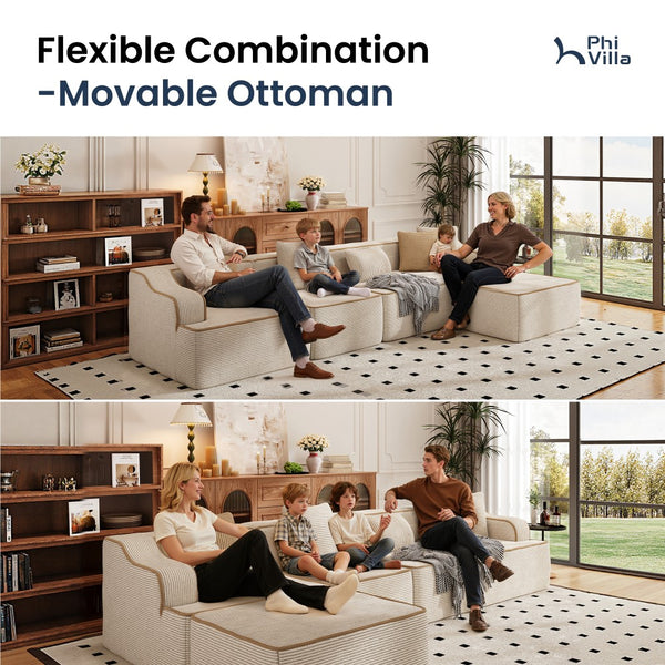 L Shaped Modular Sectional Sofa Compressed Boneless Couch