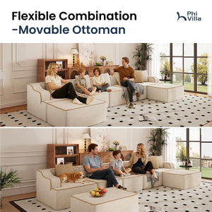 U Shaped Modular Sofa Large Boneless Couch Comfortable Living Room Seating