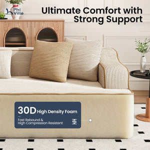 U Shaped Modular Sofa Large Boneless Couch Comfortable Living Room Seating