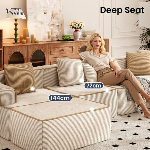 U Shaped Modular Sofa Large Boneless Couch Comfortable Living Room Seating