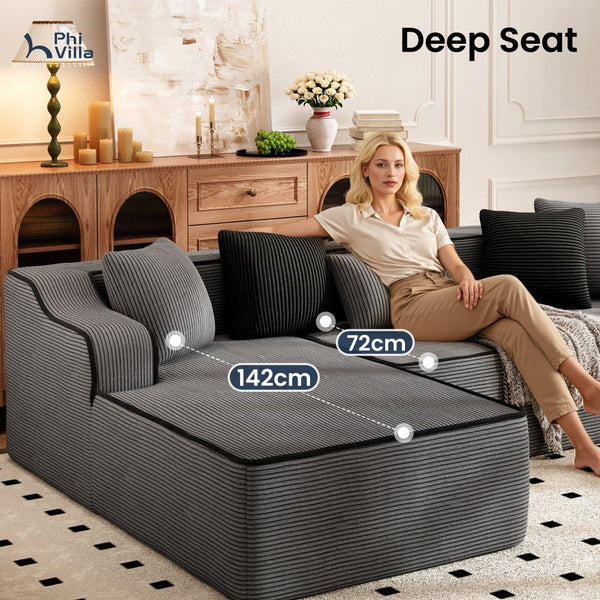 U Shaped Modular Sofa Large Boneless Couch Comfortable Living Room Seating
