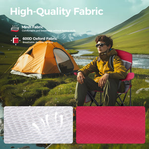 Set of 2 Mesh Folding Camping Chairs with Armrests