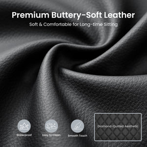 Diamond-Quilted PU Leather Office Chair with Flip-Up Armrests