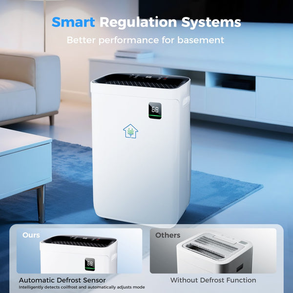 Smart Dehumidifier for Large Rooms with Drying Mode and Humidity Control