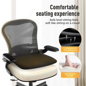 Ergonomic Mesh Office Chair with Flip-Up Armrests & Adjustable Lumbar Support