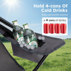 Set of 2 Heavy Duty Folding Camping Chairs with Armrests