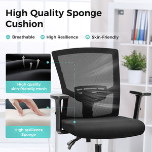 Ergonomic Mesh Office Chair with Adjustable Armrests & Lumbar Support