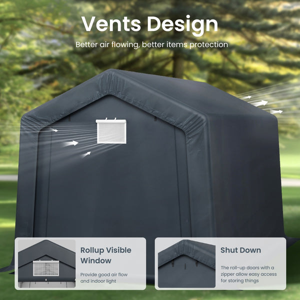 Multi-Sized PE Carport and Storage Tent