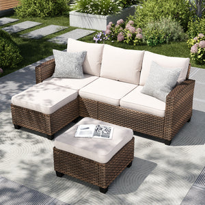 all-weather rattan sofa set for back garden leisure
