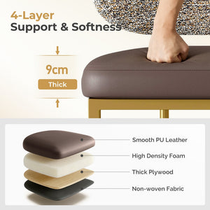 Modern PU and Chenille Counter Height Bar Stool