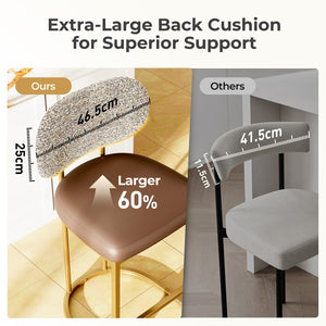 Modern PU and Chenille Counter Height Bar Stool