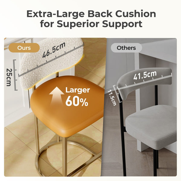 Modern PU and Chenille Counter Height Bar Stool
