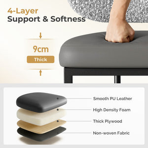 Modern PU and Chenille Counter Height Bar Stool