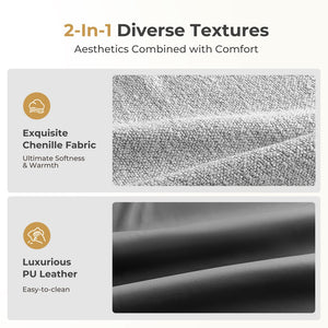 Modern PU and Chenille Counter Height Bar Stool