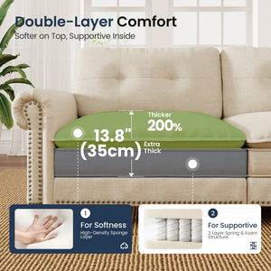 Charleston U-Shaped Linen Effect Sofa with Ottoman