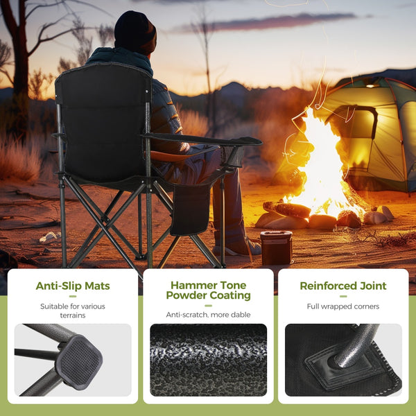 Thickened Folding Camping Chair with Armrests