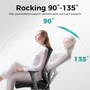 Ergonomic Mesh Office Chair with Adjustable Armrests & Lumbar Support