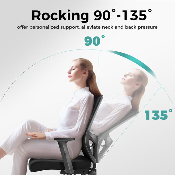 Ergonomic Mesh Office Chair with Adjustable Armrests & Lumbar Support