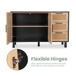 Natural Rattan Storage Sideboard Buffet Cabinet and Chest of Drawers
