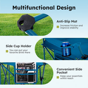 Set of 2 Heavy Duty Folding Camping Chairs with Armrests