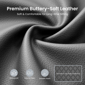 Diamond-Quilted PU Leather Office Chair with Flip-Up Armrests