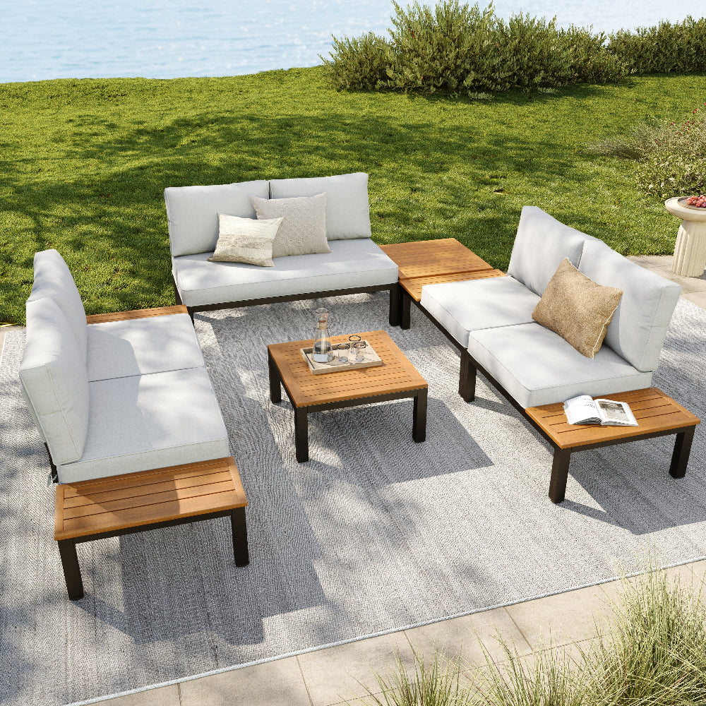 6 seater U Shaped Outdoor Corner Sofa Set 