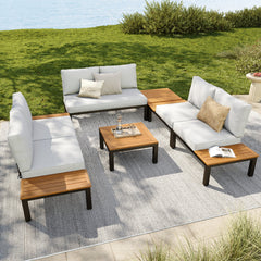 6 seater U Shaped Outdoor Corner Sofa Set 