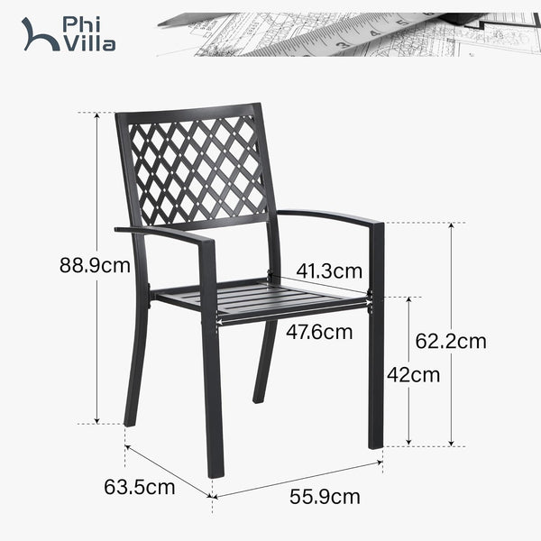 Outdoor Dining Sets 4 Seater Metal Garden Table and Chairs Set