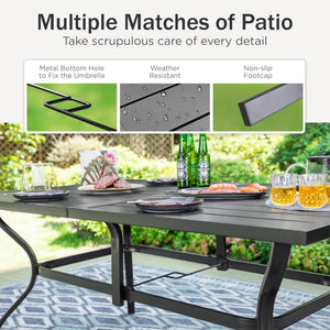 7-Piece Garden Dining Set with Stackable High Back Chairs