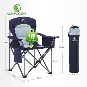 Navy Blue Thick Padded Camping Chair with Armrests