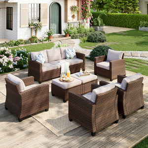 all-weather rattan sofa set for back garden leisure

