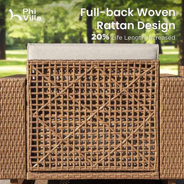 Catalina 6-Seater Modern Patio Sectional Rattan Sofa Set
