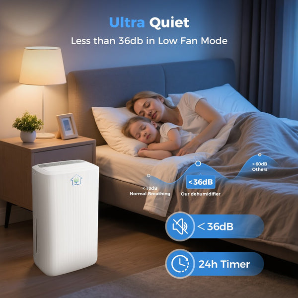 12L Home Dehumidifier with Dry Mode and Smart Humidity Control