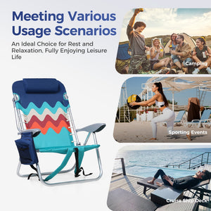 Set of 2 Adjustable Beach Chairs with Cooler Bag