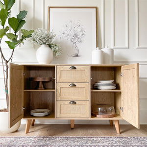Natural Rattan Storage Cabinet and Chest of Drawers