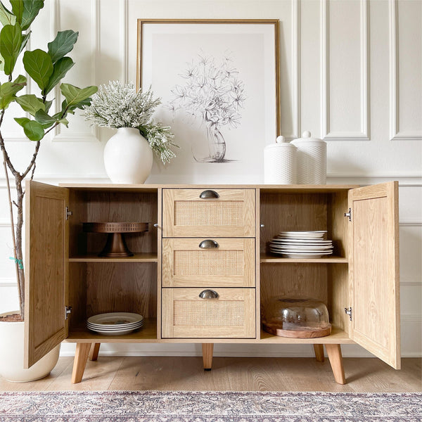 Natural Rattan Storage Cabinet and Chest of Drawers