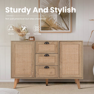Natural Rattan Storage Cabinet and Chest of Drawers