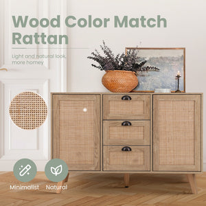 Natural Rattan Storage Cabinet and Chest of Drawers