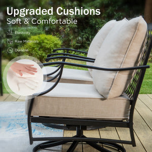 7-Seater Garden Metal Diamond Sofa with Ottomans