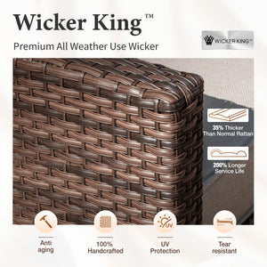 All Weather Modular Rattan Garden Sofa Set with Cushions and Footstools