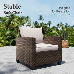 All Weather Modular Rattan Garden Sofa Set with Cushions and Footstools
