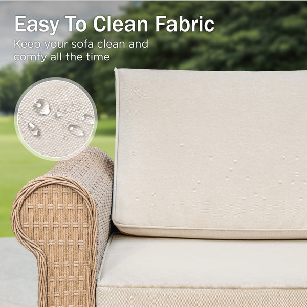 Corner Rattan Garden Sofa with Coffee Table