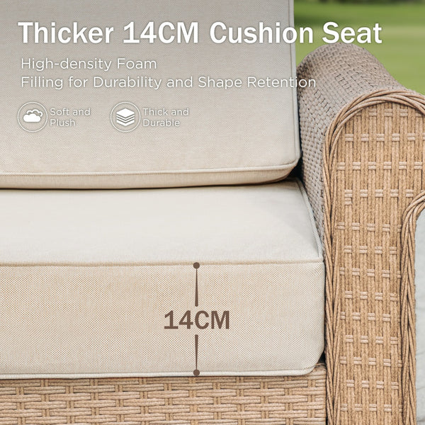Corner Rattan Garden Sofa with Coffee Table