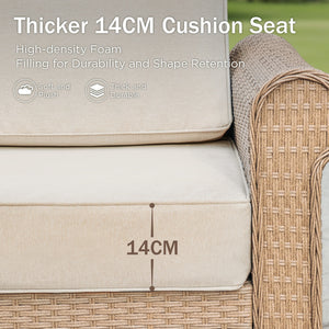 Corner Rattan Garden Sofa with Coffee Table