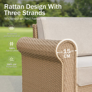 Corner Rattan Garden Sofa with Coffee Table